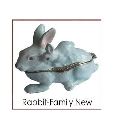 Trinket Box - White Rabbit Family