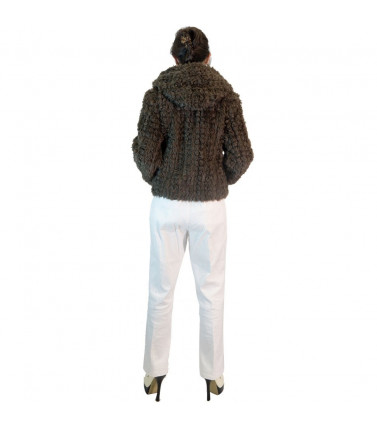 Curl Faux Fur Coat with Hood