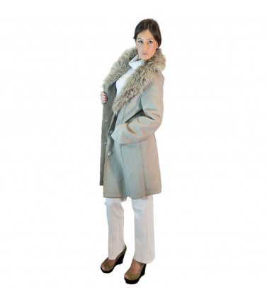 Faux Fur Suede-Look Fur Coat