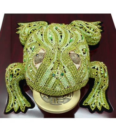 Lucky Money Frog Mascot studded with Swarovski Crystals