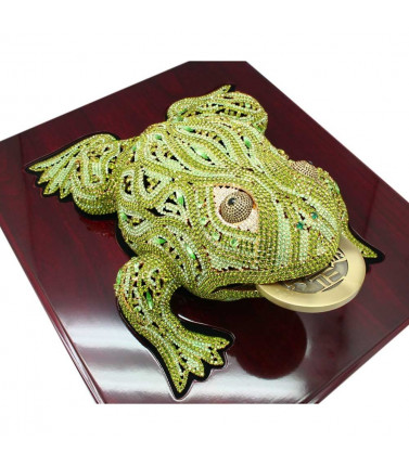 Lucky Money Frog Mascot studded with Swarovski Crystals
