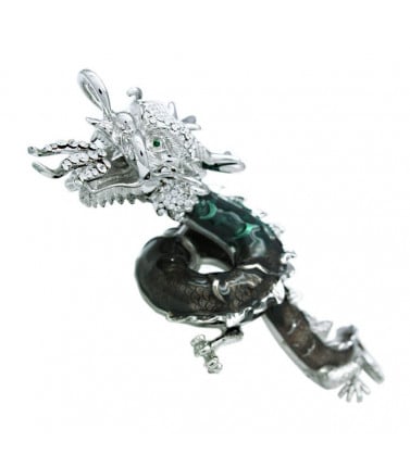 Dragon Brooch made with Swarovski Crystals