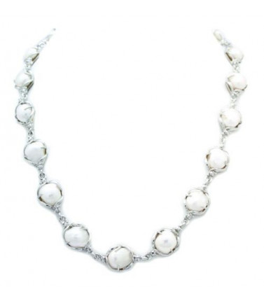 White Freshwater Pearl Necklace & Bracelet Set