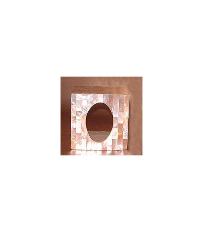 Mother of Pearl Shell White Tissue Box - Square