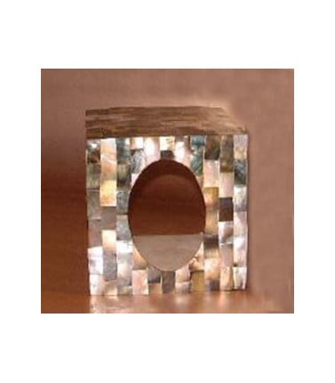 Mother of Pearl Shell Black Tissue Box - Square