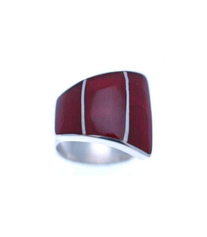 Red Coral Pyramid Ring