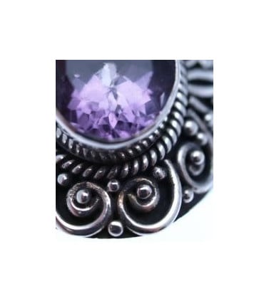 Amethyst Ring with Ornate Design