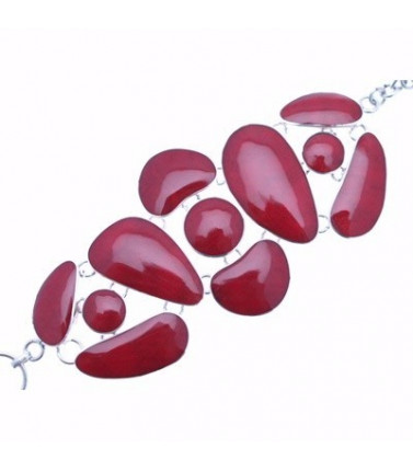 Bracelet Heart Awesome Red Coral