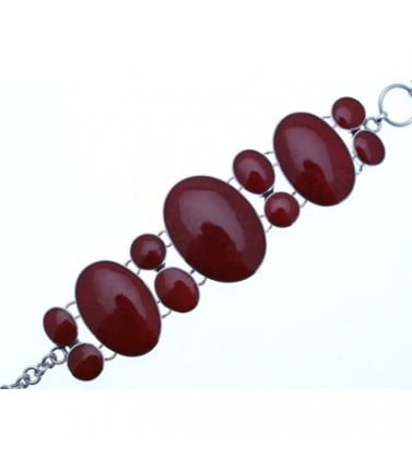 Bracelet Red Coral Oval Beautiful
