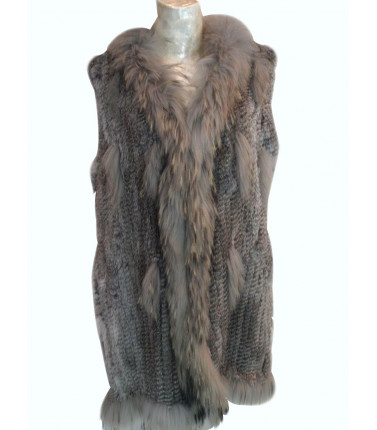Hooded Fur Vest -Long