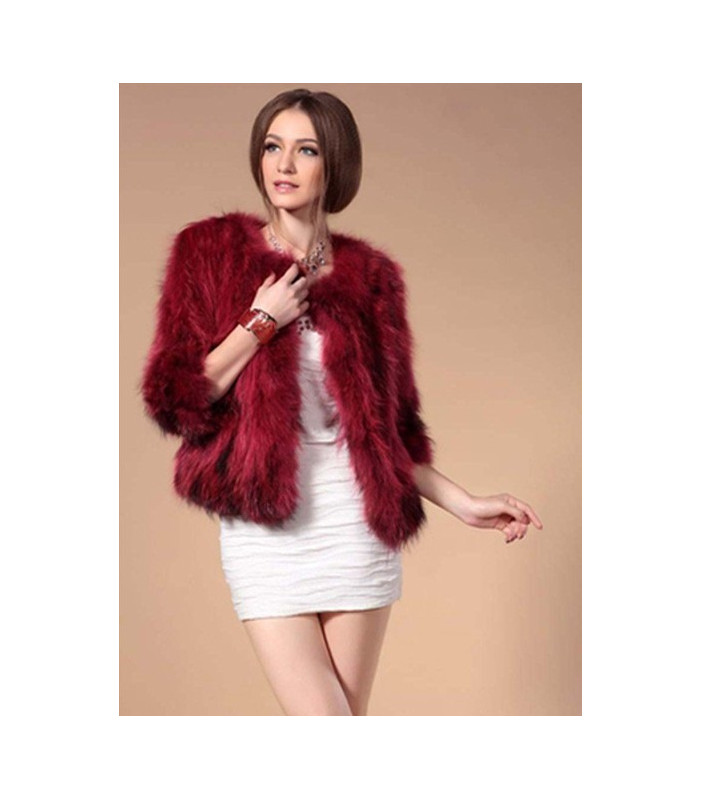 Fur Coat - Raccoon Fur Red