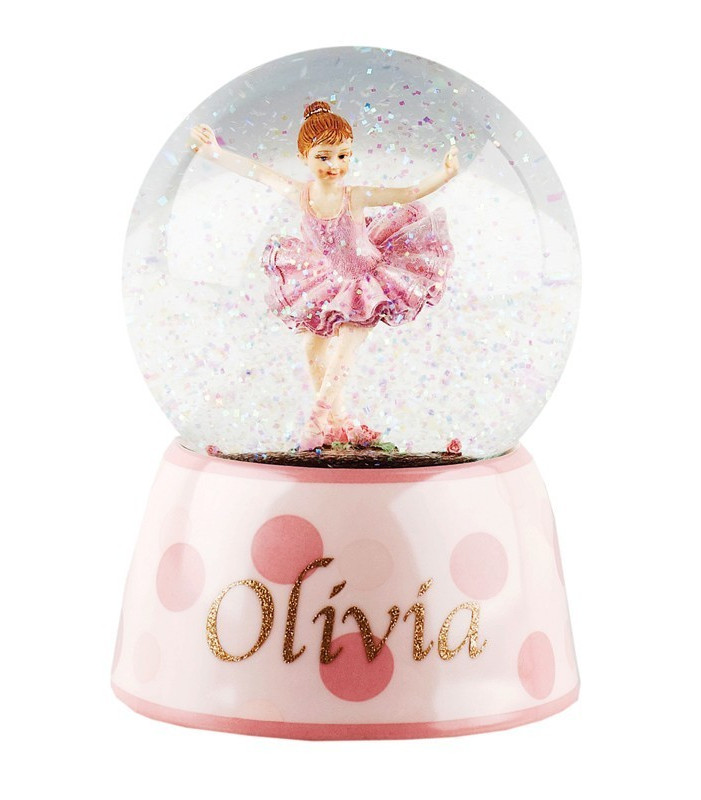 Personalised Ballerina Musical Glitter Dome