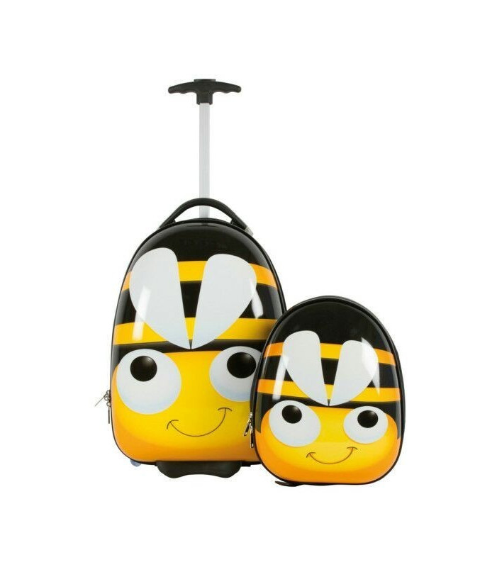 Bumble Bee Wheelie Suitcase and Backpack Set