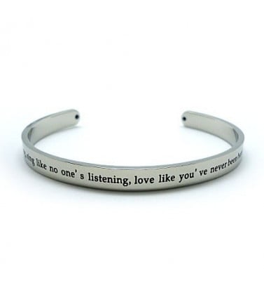 Cuff Bangle with Inspirational Quote