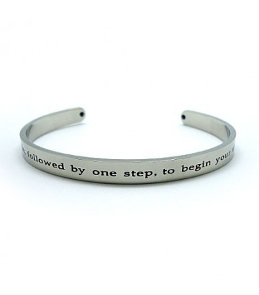 Journey Cuff Bangle with Inspirational Quote