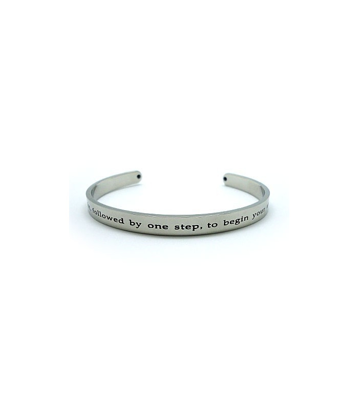Journey Cuff Bangle with Inspirational Quote