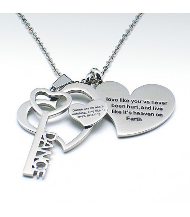 Inspirational Quote Heart Necklace