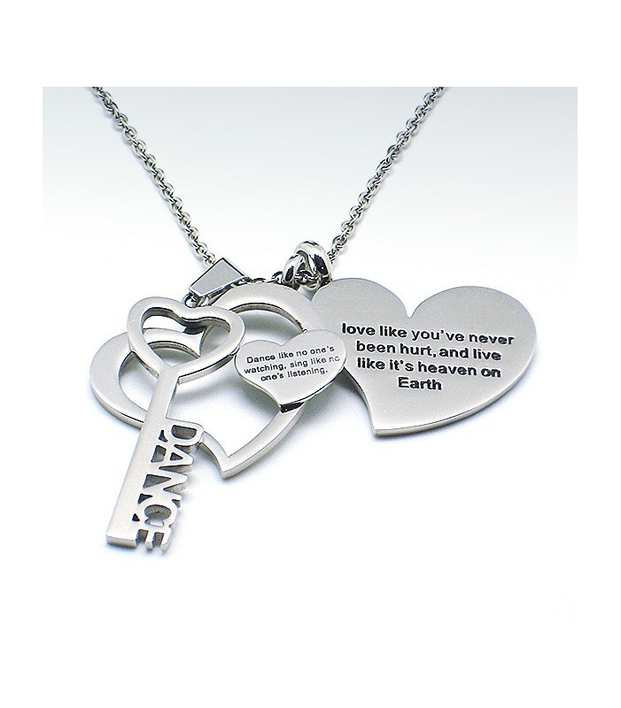 Inspirational Quote Heart Necklace