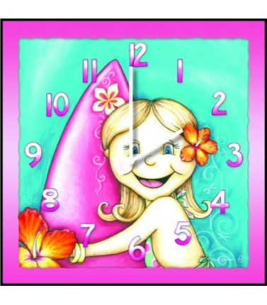Kids Clock - Surf Girl