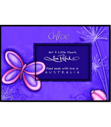 Kid's Personalised Photo Frame - Purple Butterfly