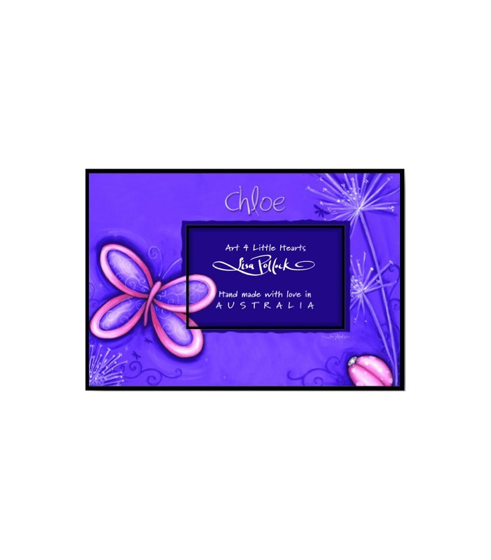 Kid's Personalised Photo Frame - Purple Butterfly
