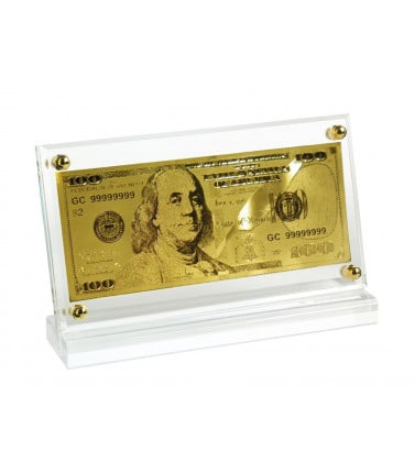 USA Replica 24ct Gold $100 Note in Acrylic Display