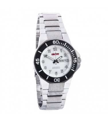 GRUNT Mens Watch - White Dial and Stainless Steel Band