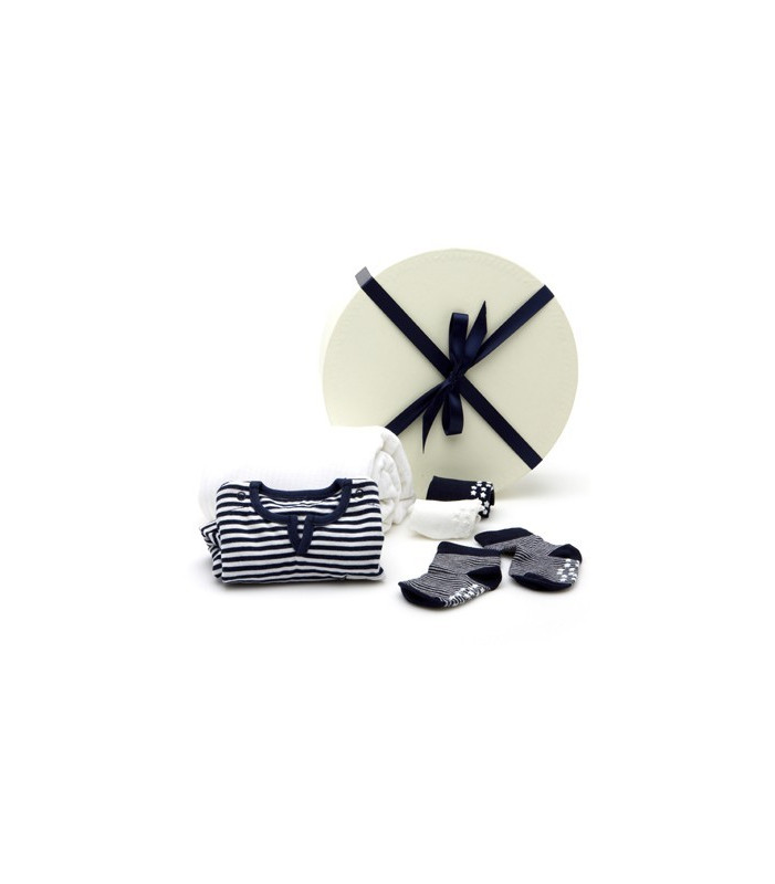 Parisian Navy Stripe Baby Gift Set
