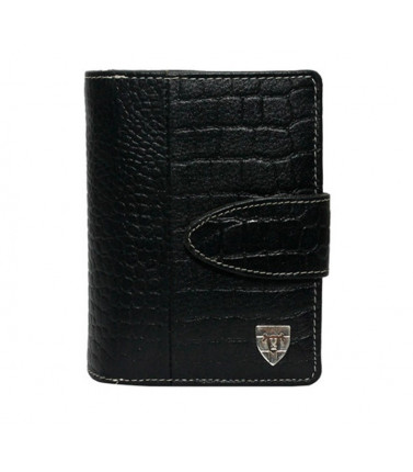 Ladies Leather Wallet -Black Nickel