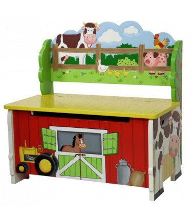 Happy Farm Storage Bench