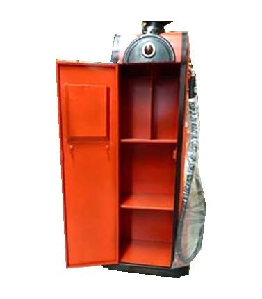 Red Gasoline Pump CD DVD Storage Cabinet with Clock
