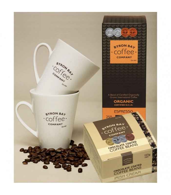 Byron Bay Organic Coffee and Mugs Gift Set