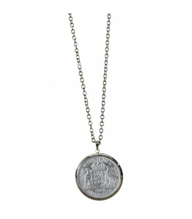 Florin Pendant with 50cm Rhodium Necklace
