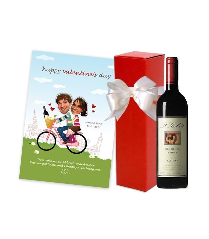Personalised A3 Poster and Wine Set