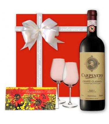 Carpineto Chianti Classsico - Italian Wine and Glass Gift Set