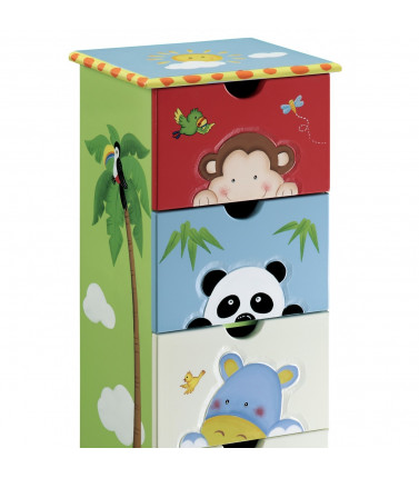 Kids 5 Drawer Cabinet - Sunny Safari