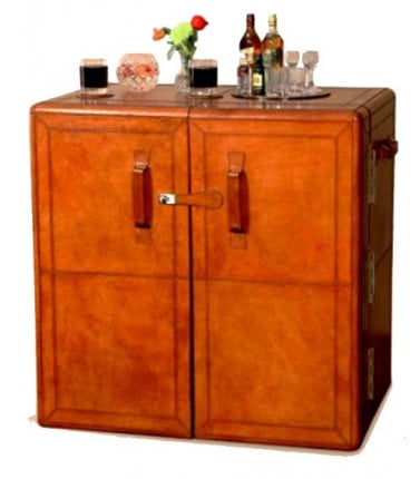 Leather Bar Cabinet