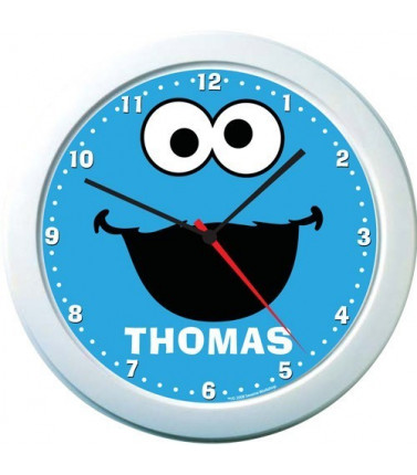 Sesame Street Cookie Monster Personalised Kids Clock