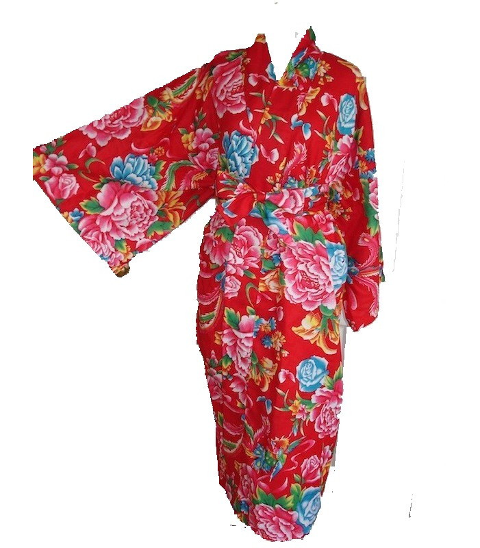 Red Cotton Kimono for Women
