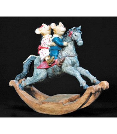 Country Mice Rocking Horse Ornament