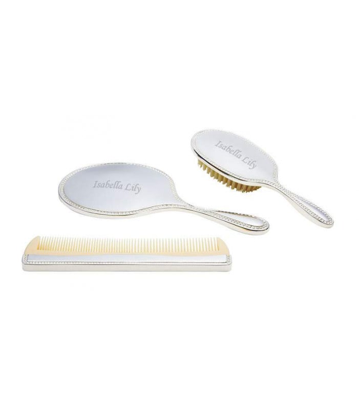 Personalised Brush, Mirror and Comb Set
