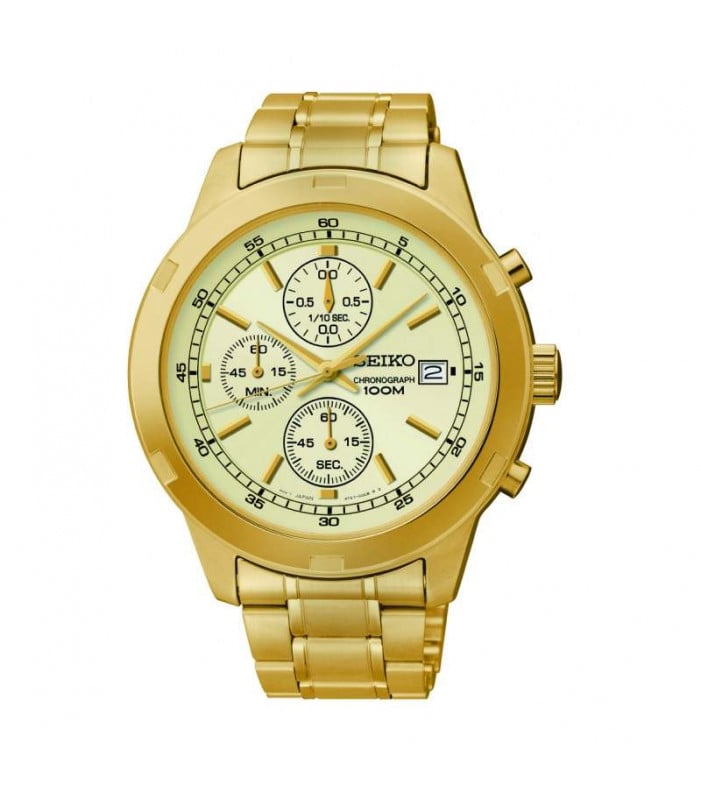 Seiko Mens Chronograph Gold Watch SKS426P