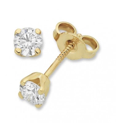 9ct Yow Gold Diamond Earrings