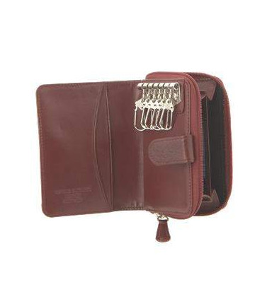  Leather Key Case - Wine Antique Kangaroo Leather