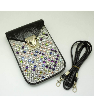 Diamante Leather Crossbody Bag