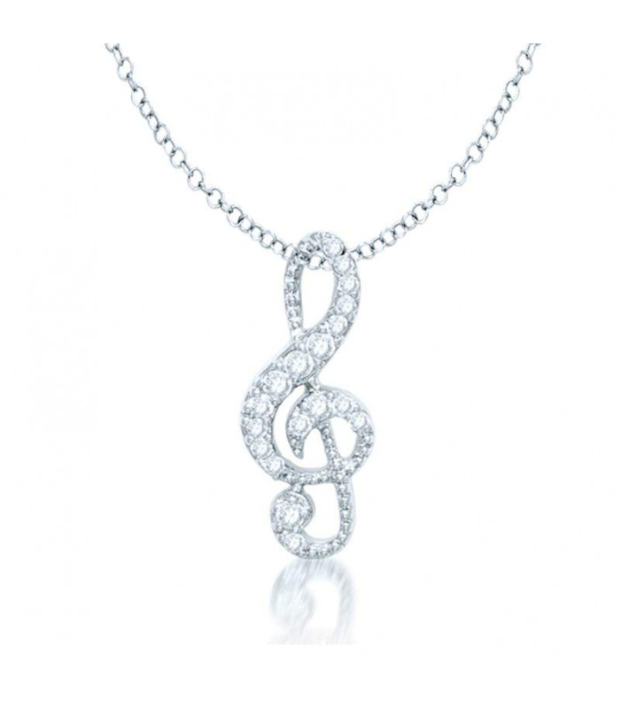 Diamond Music Note Necklace